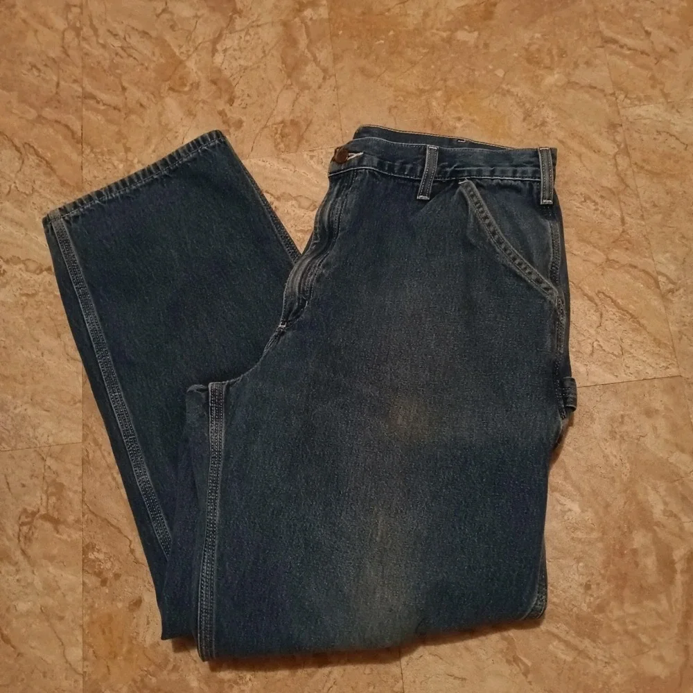 Carhartt‎ Jeans Mens Workwear Denim Carpenter Pants Blue B13 DST - 38x32 (36x30)